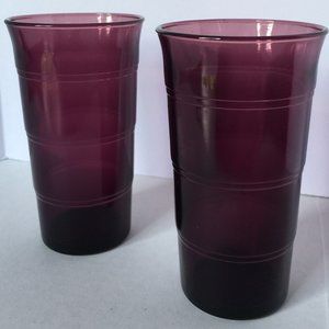 2 Amethyst Depression Glasses (17-185)